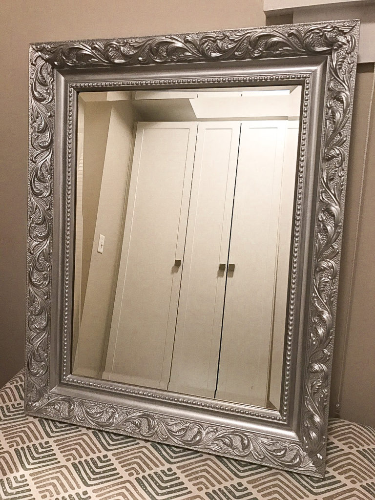 Silver Spray Painted Mirror