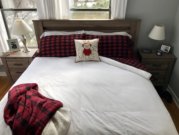Black and Red Holiday Bedroom Transformation