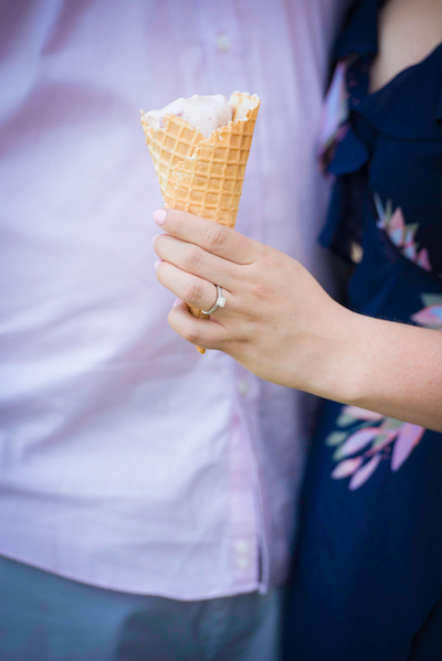 Engagement Ring Ice Cream Photo