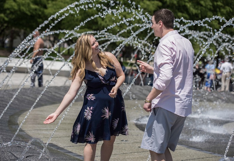 Navy Pier Fountains Engagement Shoot