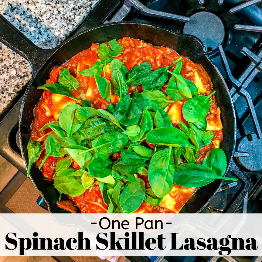 One Pan Spinach Skillet Lasagna