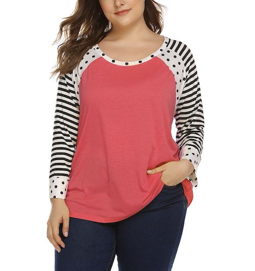 Coral Long Sleeve Valentine's Day Top