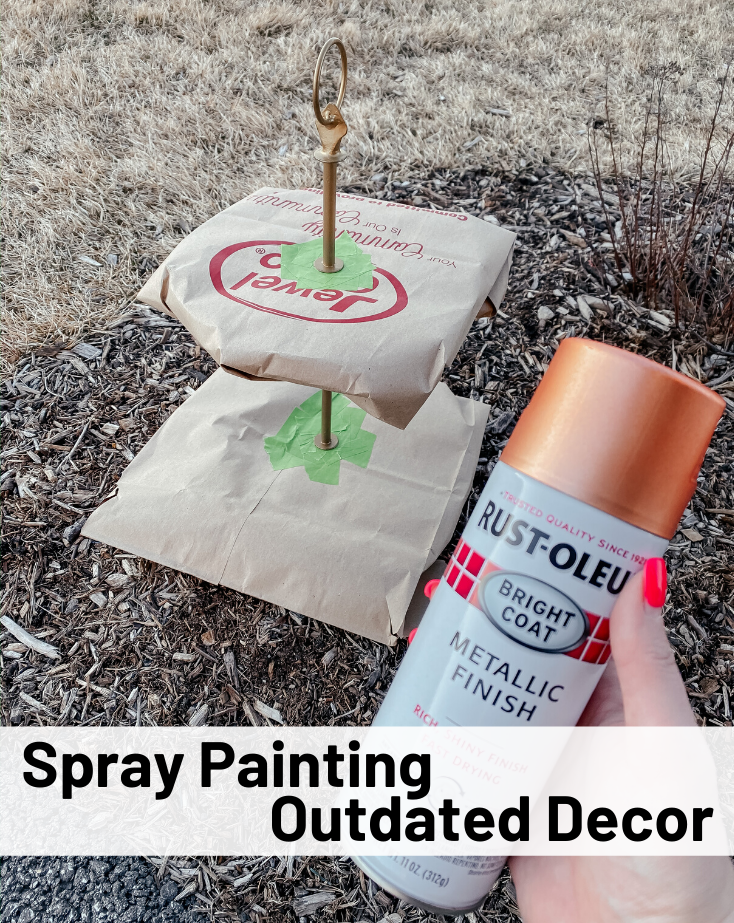 Spray Painting Outdated Decor