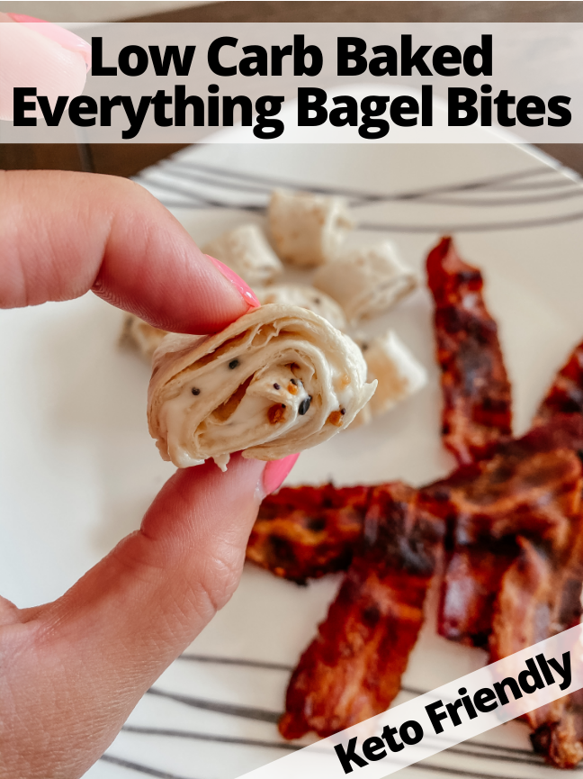 Low Carb Lite Cream Cheese Baked Everything Bagel Bites Served