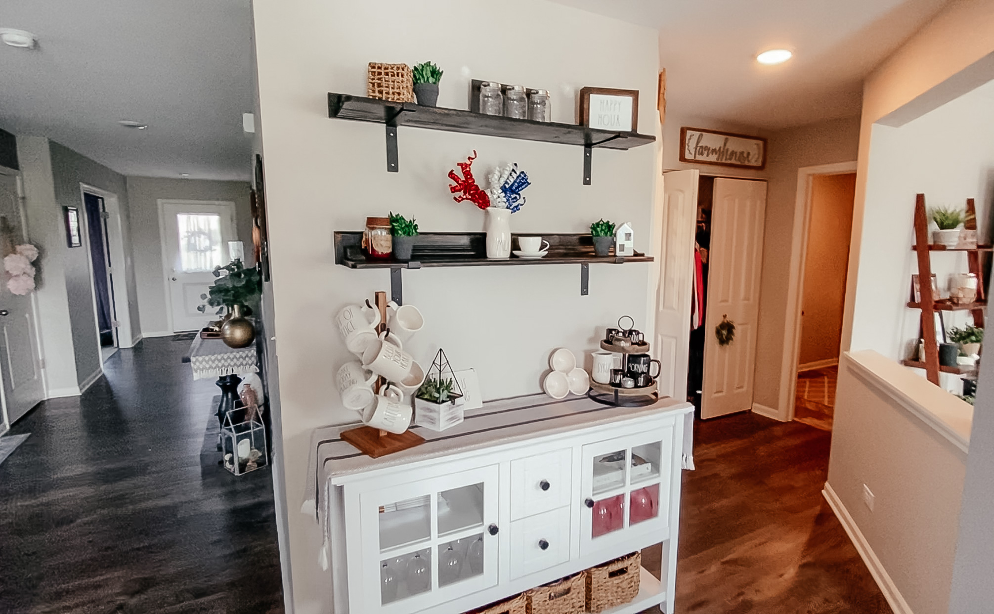 Hanging Our New Farmhouse Shelves