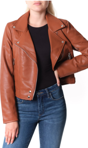 Brown Faux Leather Moto Jacket BLANKNYC Nordstrom Anniversary Sale
