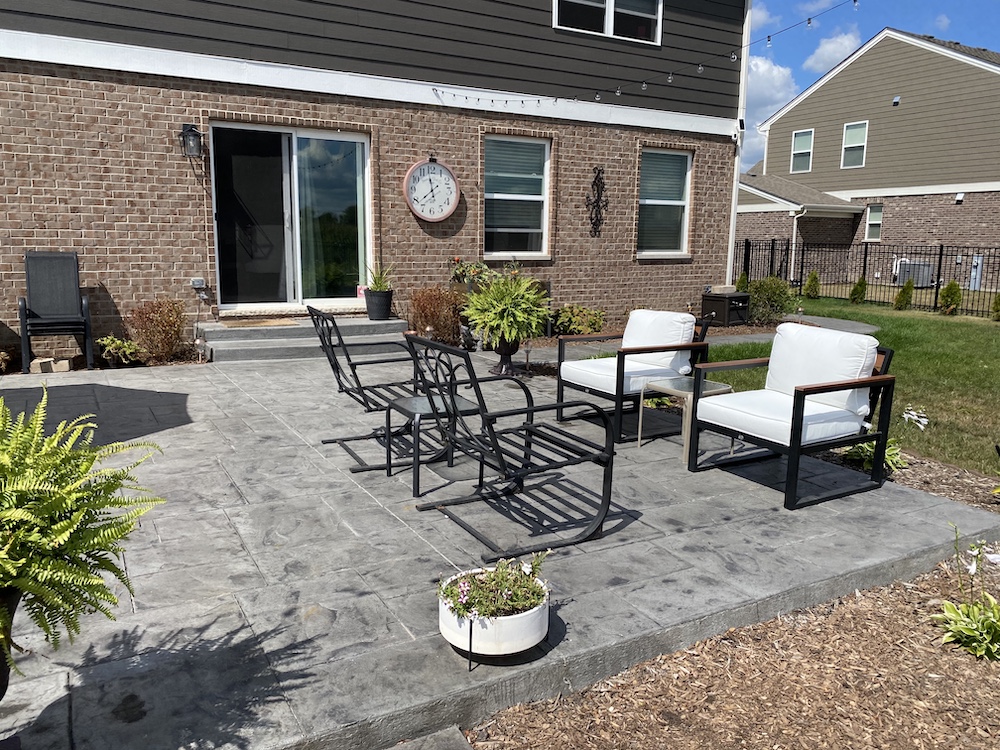 Stamped Concrete Patio Lounge Chairs