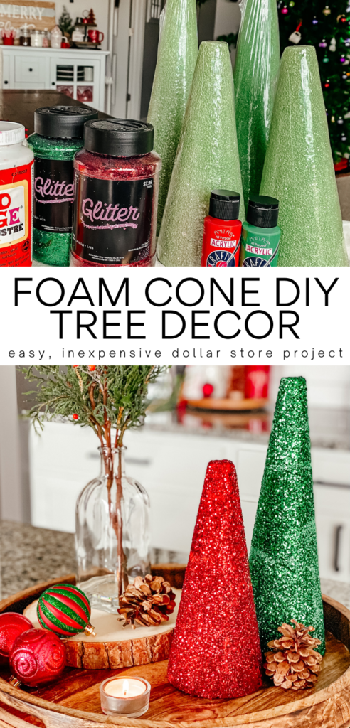 DIY Foam Cone Tree Decor Craft