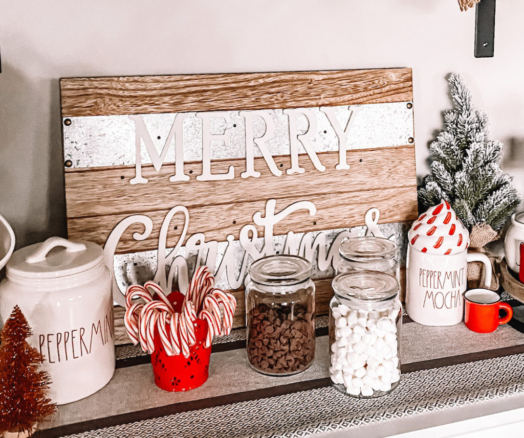 Hot Cocoa Bar Set With Optional Jars Farmhouse Hot Chocolate Christmas  Crate Rustic Christmas Kitchen Decor 