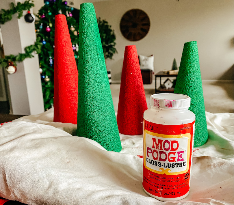 DIY Foam Cone Christmas Trees — WE MOVED! Visit ashleyburk.com
