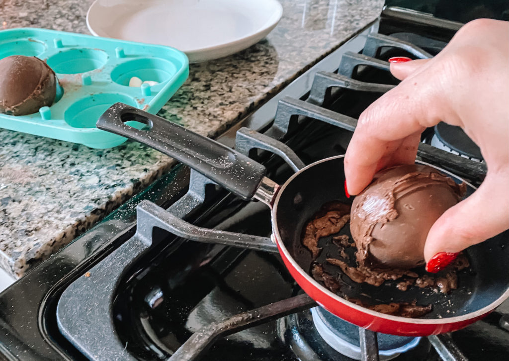 Melting Hot Cocoa Bombs Together