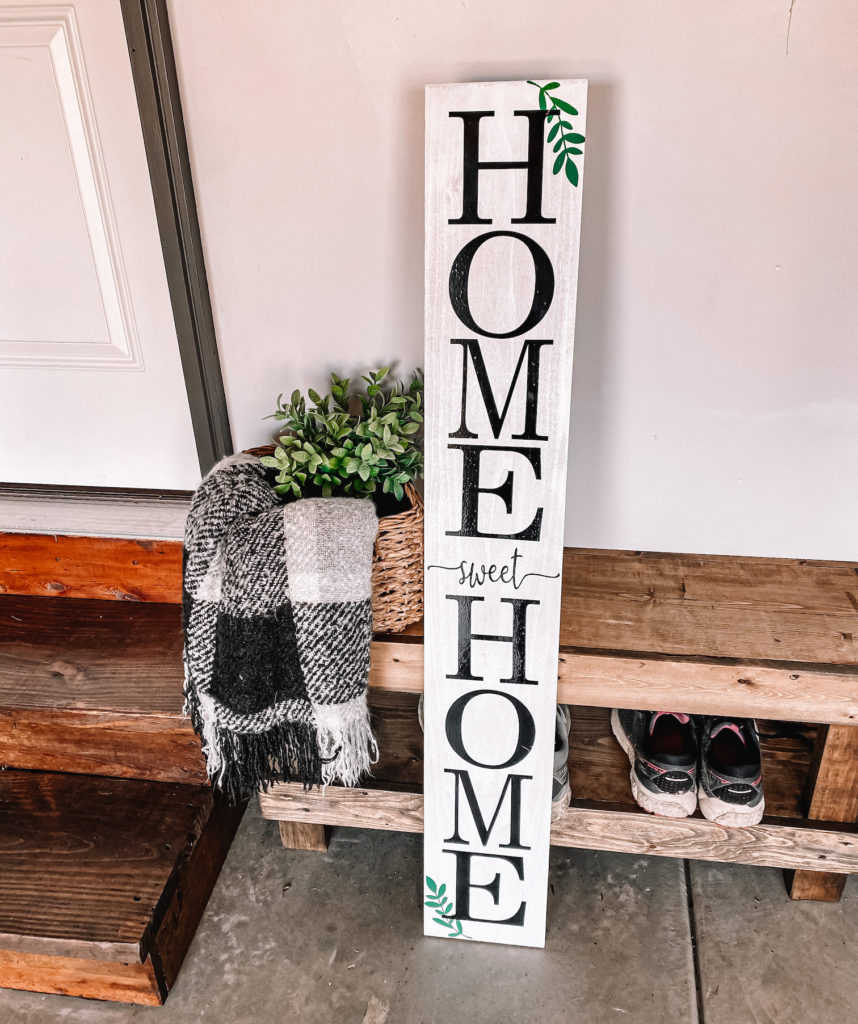Homemade Home Sweet Home Sign Vertical
