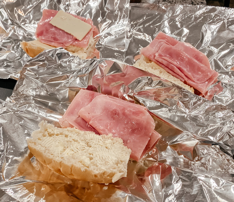 Baked Hot Ham and Cheese Sandwiches Warm