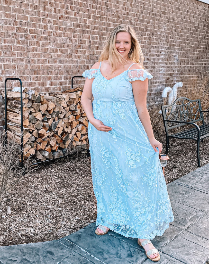 Blue Maternity Gown Photoshoot