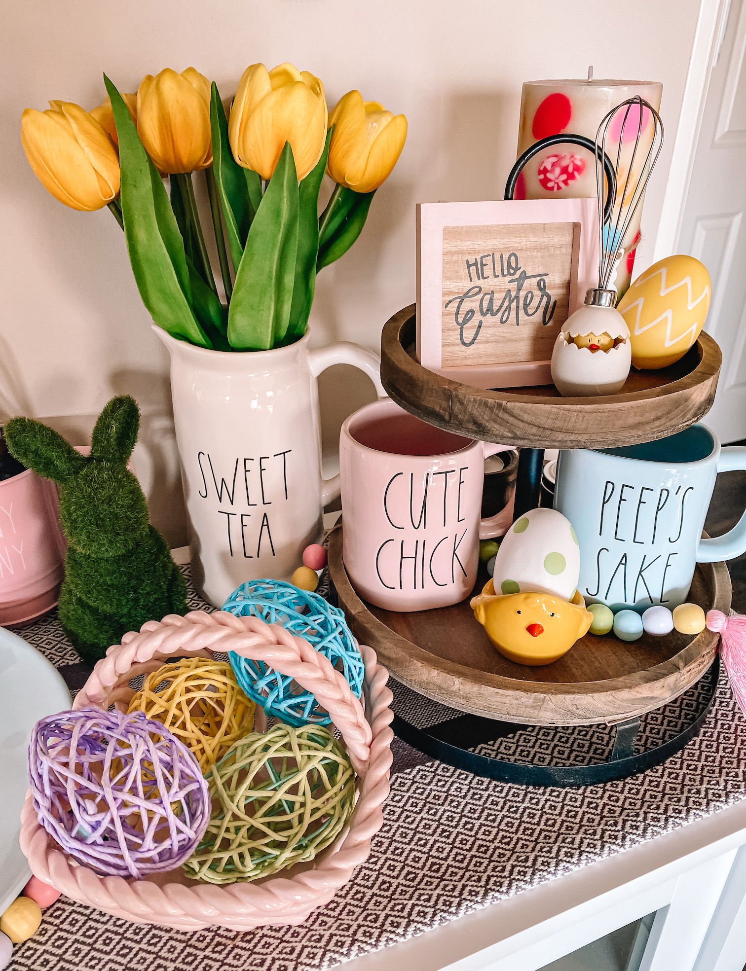 Colorful Rae Dunn Easter Display — The Foodie's Fit Home
