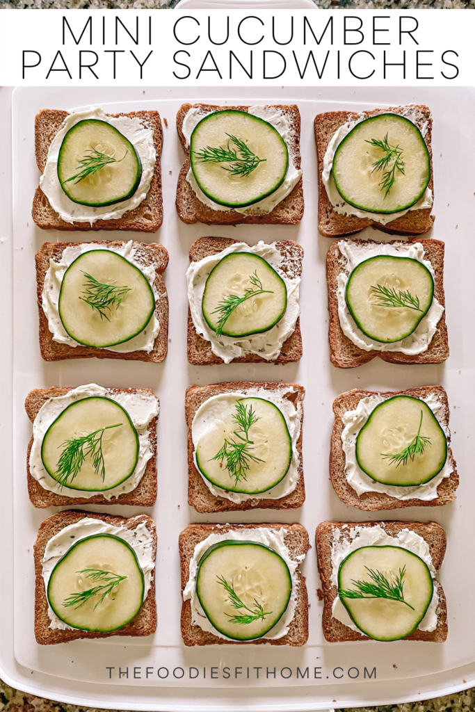 Mini Cocktail Cucumber Party Sandwiches