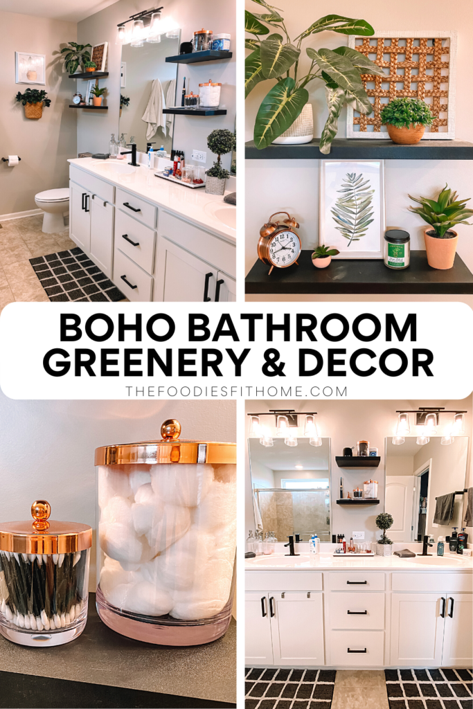 Modern Boho Master Bathroom Greenery and Decor