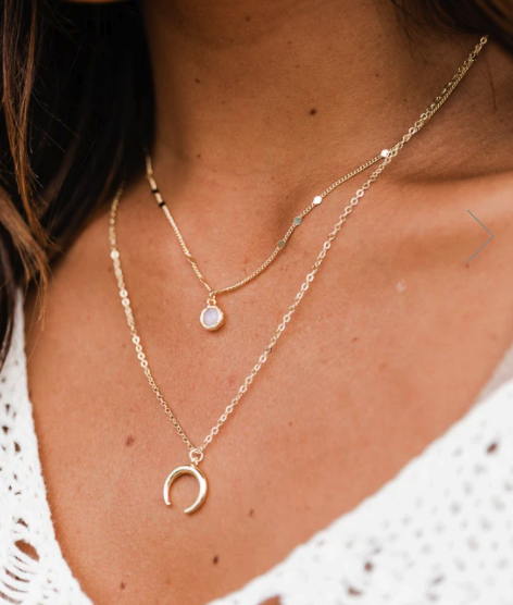 Gold Layered Moon Necklace
