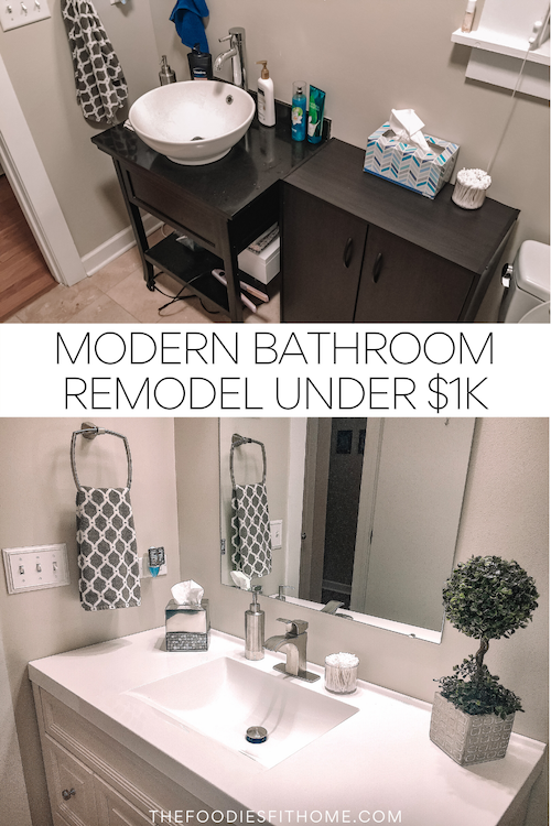 Modern Bathroom Remodel Under 1k