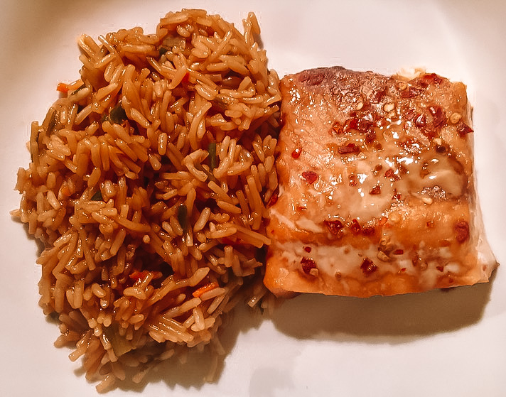 Teriyaki Rice and Salmon Dinner