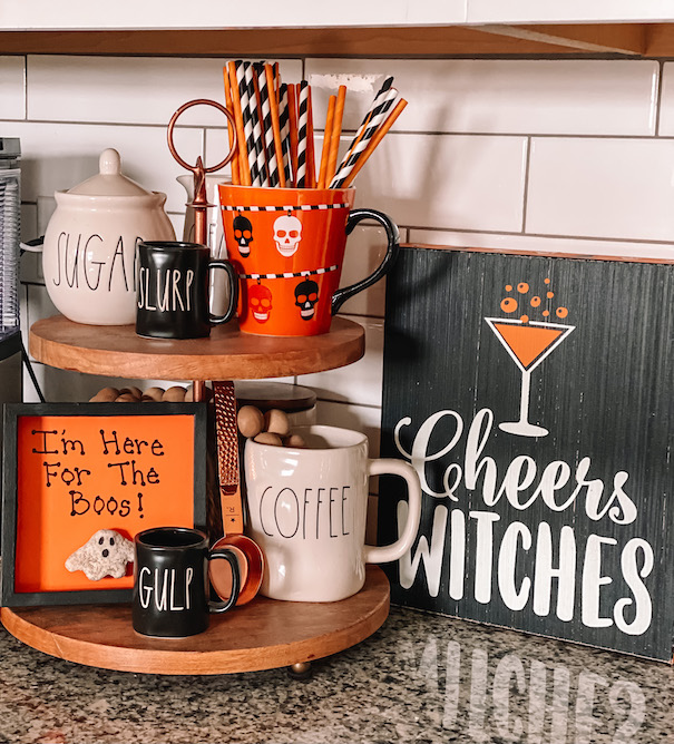 Cheers Witches Wood Sign Coffee Tray