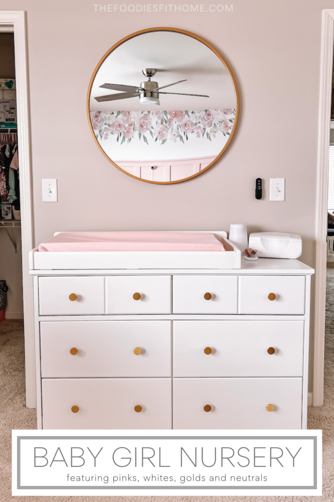 White Dresser Baby Girl Nursery Decor