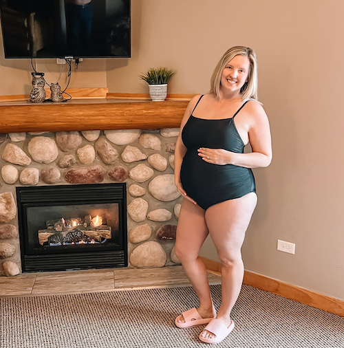 Black Ruched Maternity Swimsuit