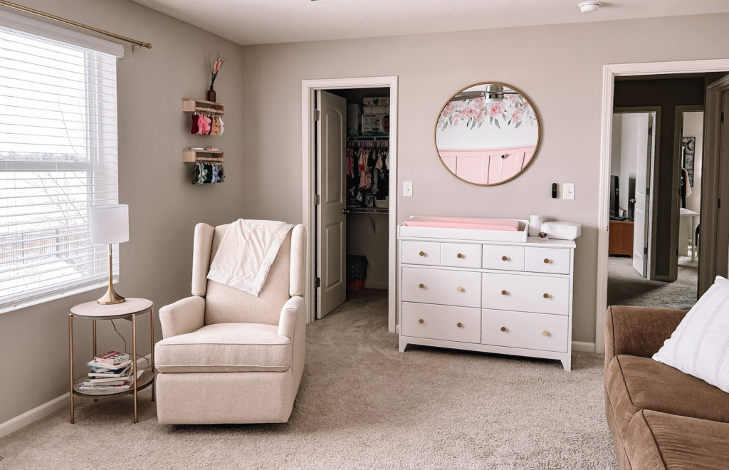 Neutral and Pink Baby Girl Nursery