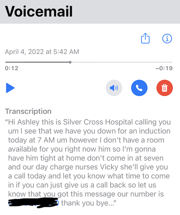 Alexis Nicole Induction Day Voicemail