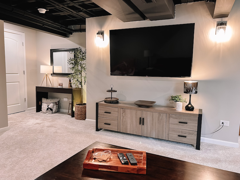Basement Living Room TV Space