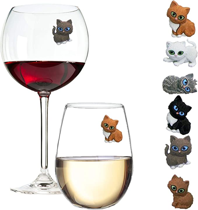 cat magnetic wine charms